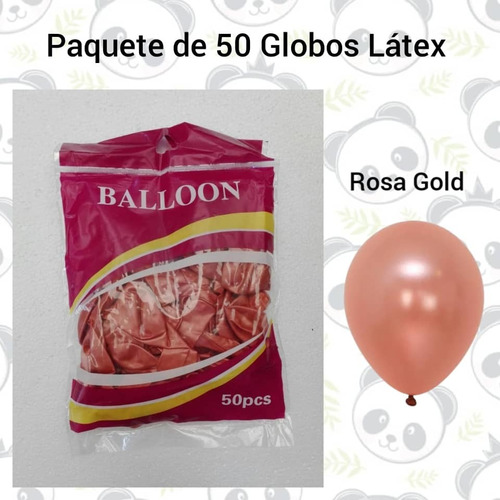 Globos De Látex Normales Paquete 50 Unidades R-10 Rosa Gold 
