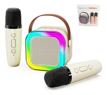 Comprar Parlante Bluetooth Karaoke Con 2 Micrófonos \u002F Luces Led Rgb