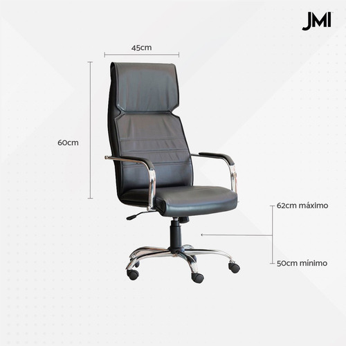Imagen 2 de 2 de Sillon Alto Oficina Cromado Jmi