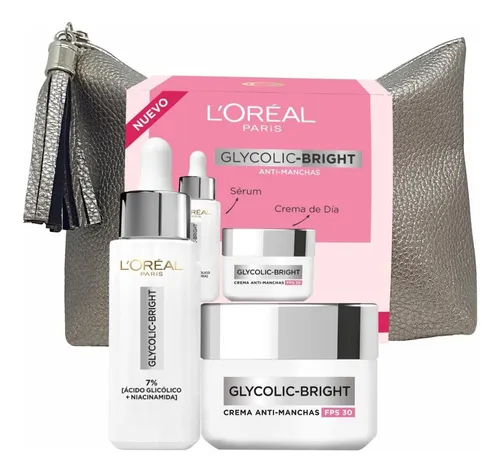 Pack L'oréal Glycolic Bright Sérum 30ml + Crema Fps30 50ml