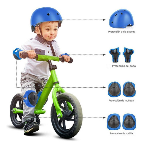 Juego De Equipo De Protección 7 En 1, Kit De Casco Niños-as