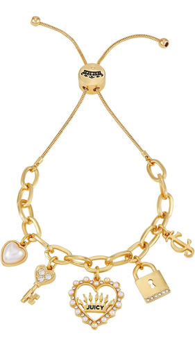 Pulsera Deslizante Con Dije Ajustable En Tono Dorado De Juic