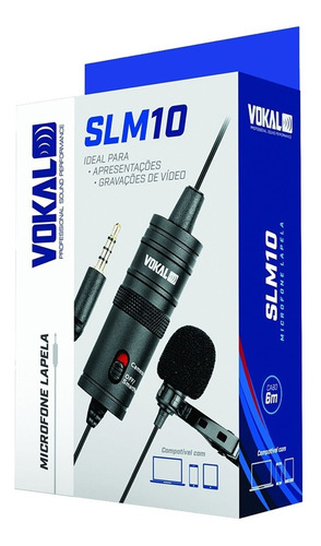 Imagem 3 de 7 de Microfone Condensador Lapela Vokal Slm10 Para Celular C/ Fio