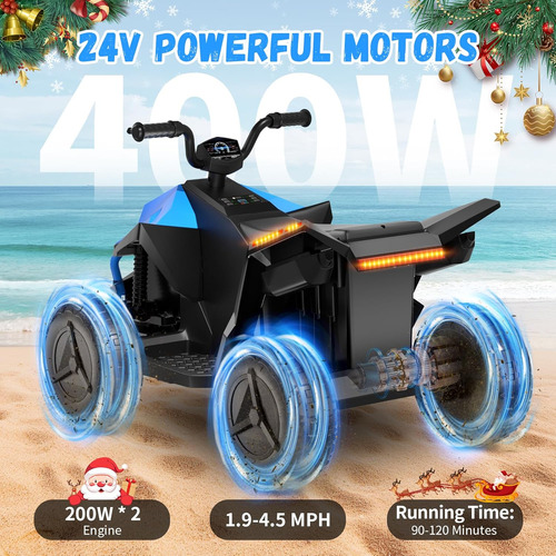 Atv Para Niños De 24 V, 400 W Con 4 Suspensiones De Resorte,