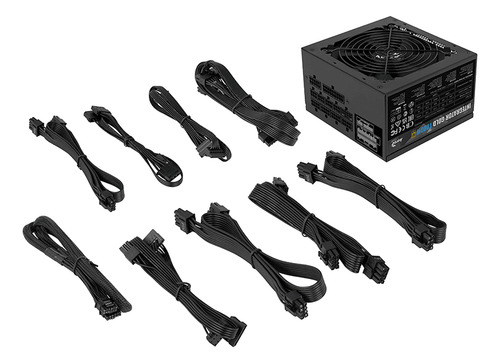Fuente Poder Aerocool 1000w Modular 80+ Gold Pcie 5.0 Rtx Color Negro 110v