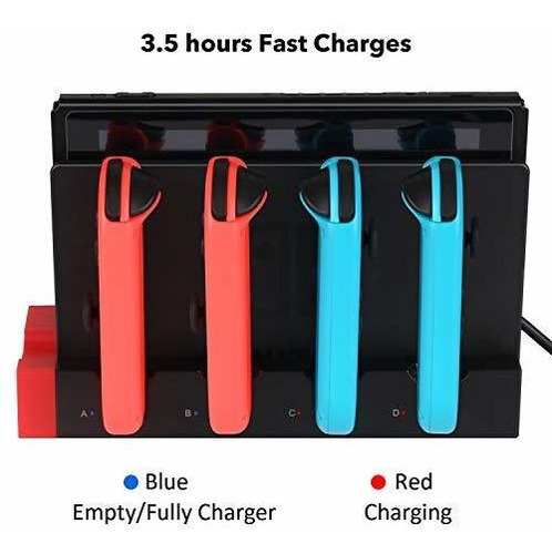 Kingtop Charger Para Nintendo Switch Joy-con, Base De Estaci