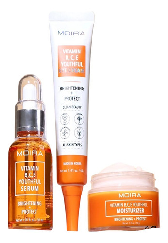 Set De Skincare Para Piel Joven Vitaminas B, C & E Moira 