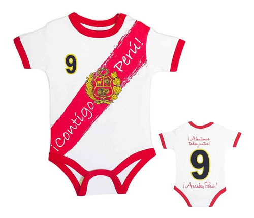 Body Deportivo Para Bebé Contigo Peru Camiseta Algodón Pima