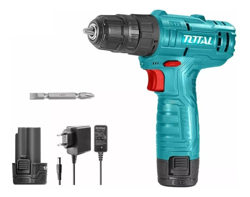 Imagen 1 de 9 de Taladro Atornillador Inalambrico Total Bateria 12v Litio