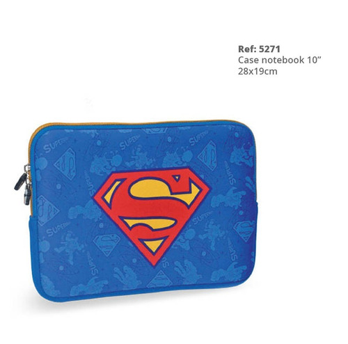 Case Masculino Menino P/ Notebook Azul10 Superman Ref. 5271