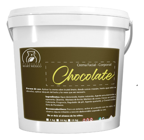  Crema Corporal & Facial De Chocolate 19 Kilos