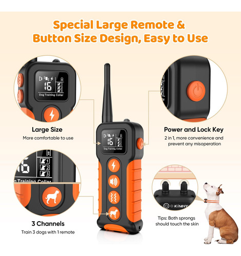 Kimhy Collar De Choque Para Perros Con Control Remoto, Colla