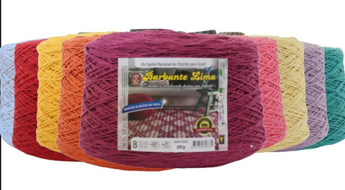 Barbantes Coloridos 2,0kg N°6 8 (8kg) Kit 4 Cones Grandes*