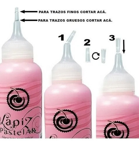 Imagen 2 de 5 de Pack X5 Glace Lapiz Pastelar P/decorar Cookies Elegir Color