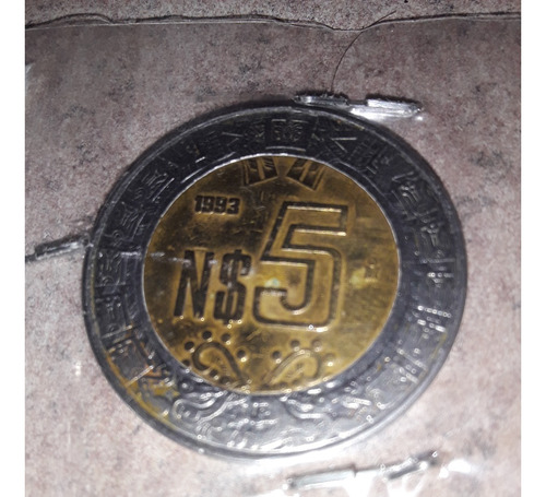 Moneda 5 Pesos 1993 México Km 552