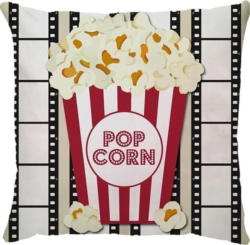 Capa Almofada Cinema Pipoca Popcorn Filmes Vintage Sarja