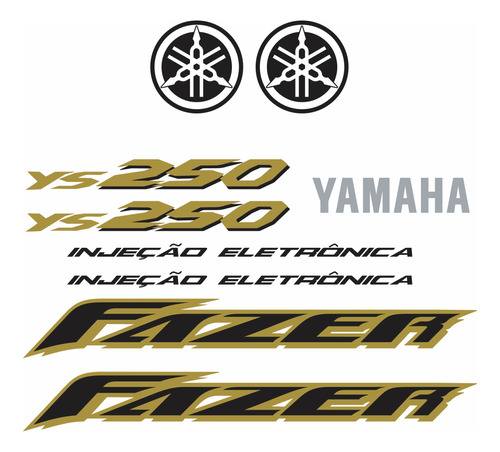 Kit Adesivos Yamaha Fazer 250 2007 Vermelha 10190