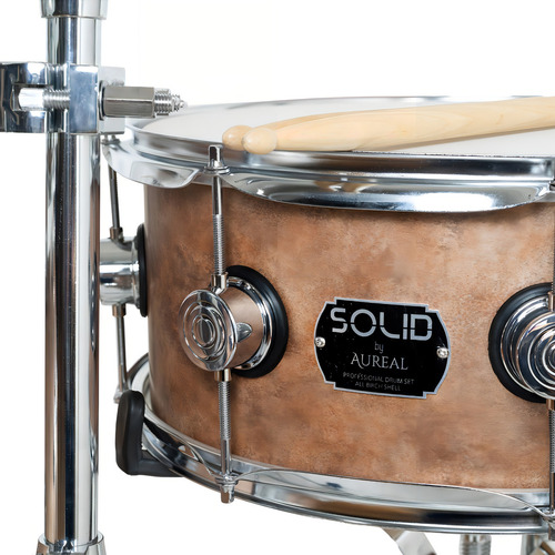 Bateria Acustica Profesional Aureal Solid Vintage C/herraje Color Marrón oscuro