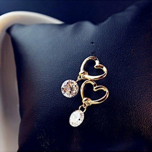 Pendientes De Corazón Con Diamantes De Imitación Para Mujer