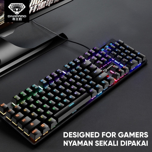 Imagen 8 de 10 de Teclado Gamer Gk-50 Divipard Retroiluminado Luz Led