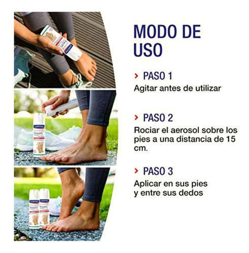Curitas Fresh Active 2 En 1 Desodorante Spray Para Pies Con