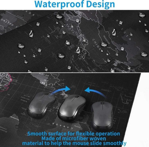Imagen 3 de 6 de Mouse Pad Para Computadoras De Mapa Mundi Extra Grande