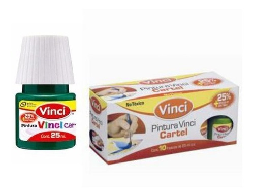 Pintura Vinci Cartel C/10 25ml Verde Esmeralda