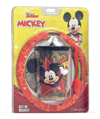 Set Regalo Mickey Mouse Bowl + Vaso Tapa Tomadora Blister