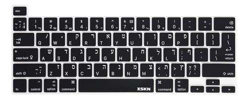 Protector Negro Hebreo/ingles Para Teclado Macbook Pro 16 