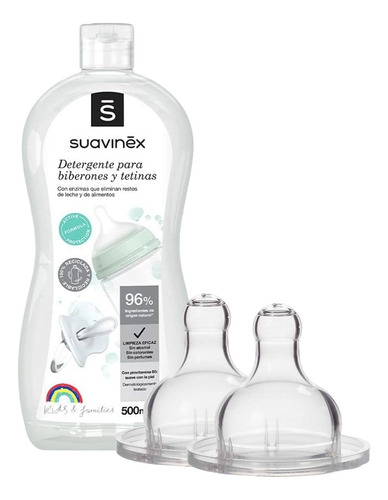 Pack De Tetinas Redondas + Jabon Para Biberones Suavinex