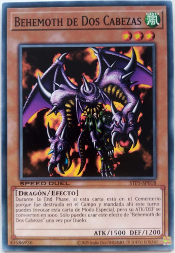 Yu-gi-oh! Tcg Behemoth De Dos Cabezas Stp5-sp018 Speed Duel