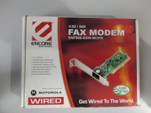 Tajeta Red Fax Modem Interno 56k Pci Encore Enf656-esw-mop