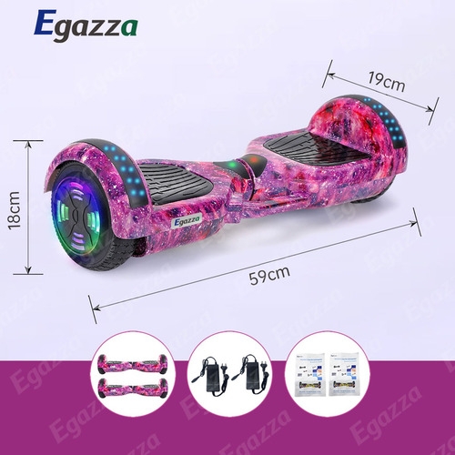 Hoverboard Elétrico Bluetooth Egazza K5 Roxo, Pacote Com 2