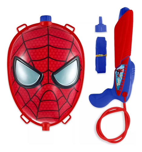 Pistola De Agua Spiderman C/mochila Lanzador Agua 8549