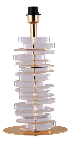Base Abajur Veneto Mi011 Dourado 53cm Acrilico Transparente 127/220V
