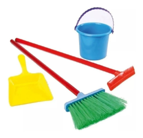 Imagen 1 de 3 de Juguete Niño Set Limpieza Con Balde New Plast 178 Babymovil