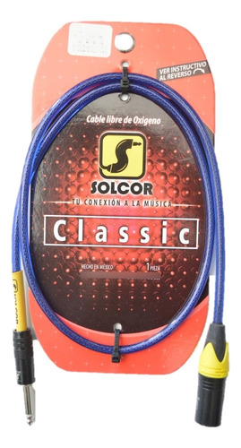 Cable Solcor Instrumento Medusa 5226l1m Xlr-1/4 1 Metro