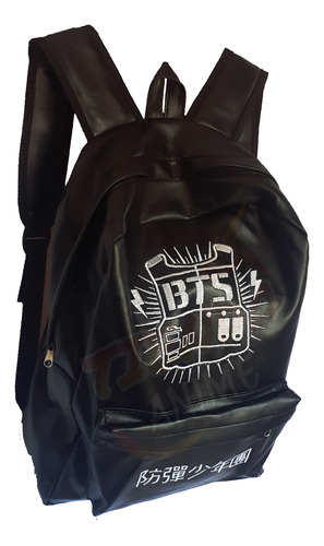 Mochila Bts Army K-pop -  Bordada Lona Eco Cuero