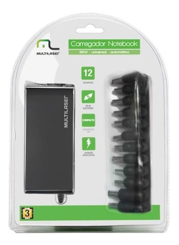 Carregador Fonte Universal Multilaser P/ Notebook 65w Cb082