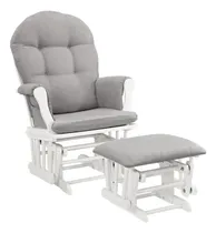 Comprar Silla Mecedora Banco Mama Bebe Lactancia, Blanca, Cojin Gris