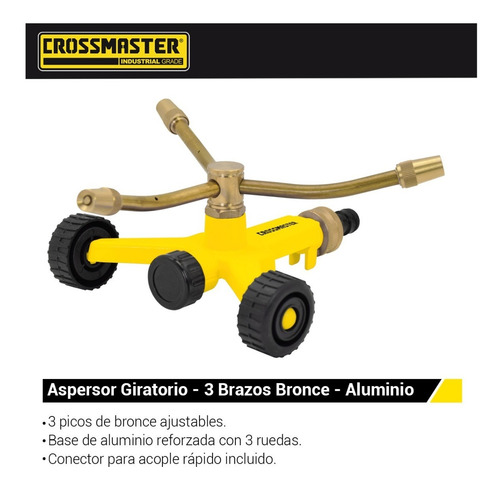 Imagen 2 de 7 de Aspersor Regador Giratorio De Bronce Crossmaster 9937933