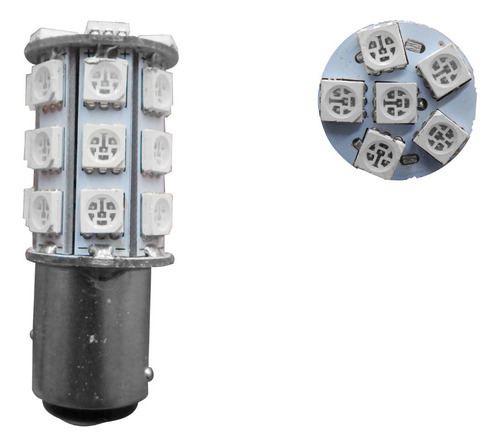 Foco Automotriz De Led 1176 Ámbar Con Estrobo 12v Pza Ds