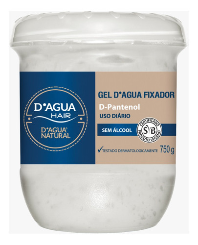 Gel D'água Fixador 750g Diário Provitamina B5 D'água Natural