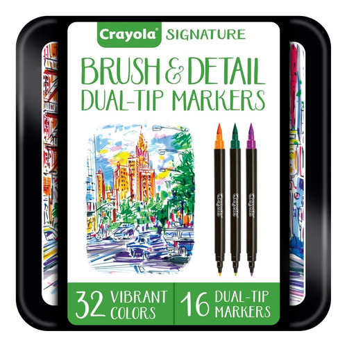 Marcadores De Dos Puntas Crayola Brush & Detail X16u