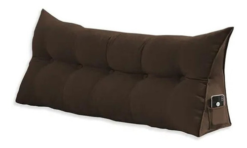 Almofada Para Cabeceira Ana Cama Queen 160cm Suede Marrom