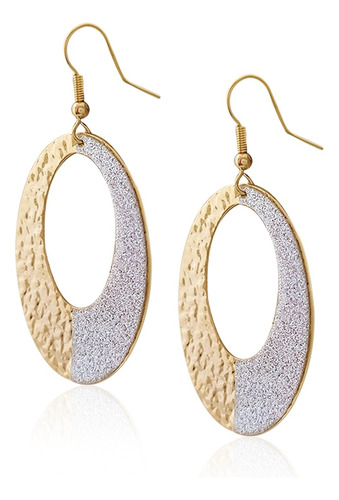 Aretes Oro Laminado #509 Forma Ovalada Con Zirconias Chicas