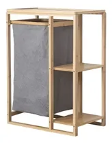 Comprar Armario De Bambú Baño Cesta Lavandería  Mueble Estanteria 