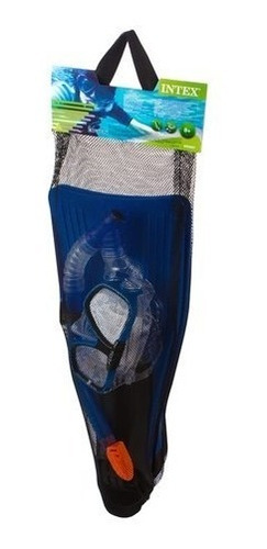 Imagen 2 de 2 de Mascara De Buceo Intex Reef Rider Snorkel Patas De Rana