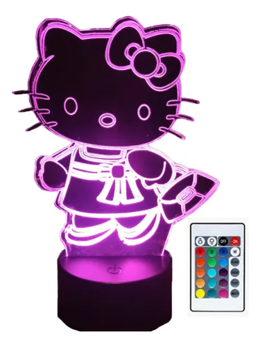 comprar Hello Kitty Lampara Led 3d Control 16 Colores + Touch Regalo