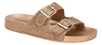 Comprar Huaraches Dos Hebillas Brillos Oro Andrea Cómodas Playa Eva
